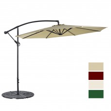 Cloud Mountain 10 Ft Cantilever Patio Umbrella Cantilever Offset Beach Umbrellas Outdoor UV Resistant Polyester 8 Steel Ribs Beach Hanging Offset Patio Umbrellas with Cross Stand   